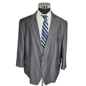 Fellini Uomo Blazer Mens 56R Gray Super 140's Sports Coat Jacket‎ 2 B Big & Tall